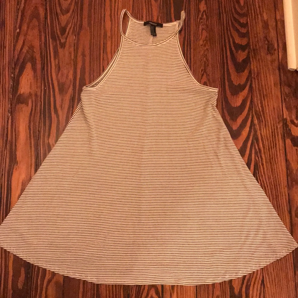 Forever 21 black and with stripe high neck dress